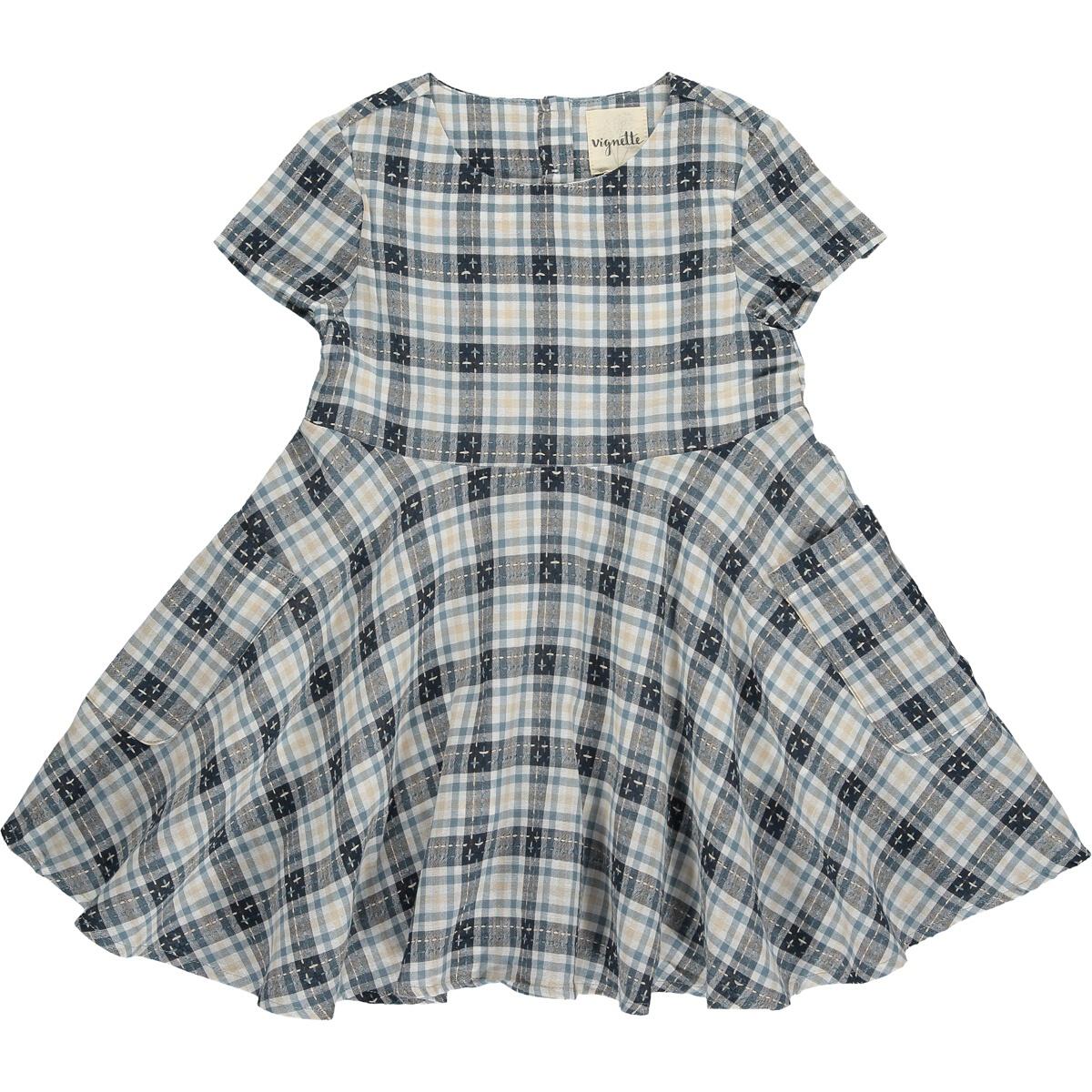 Debbie Dress - Grey/Blue Plaid – Kolton & Rae